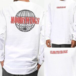 Moodswings Mens NWT White Long Sleeve Climate Change Graphic Shirt Size Small